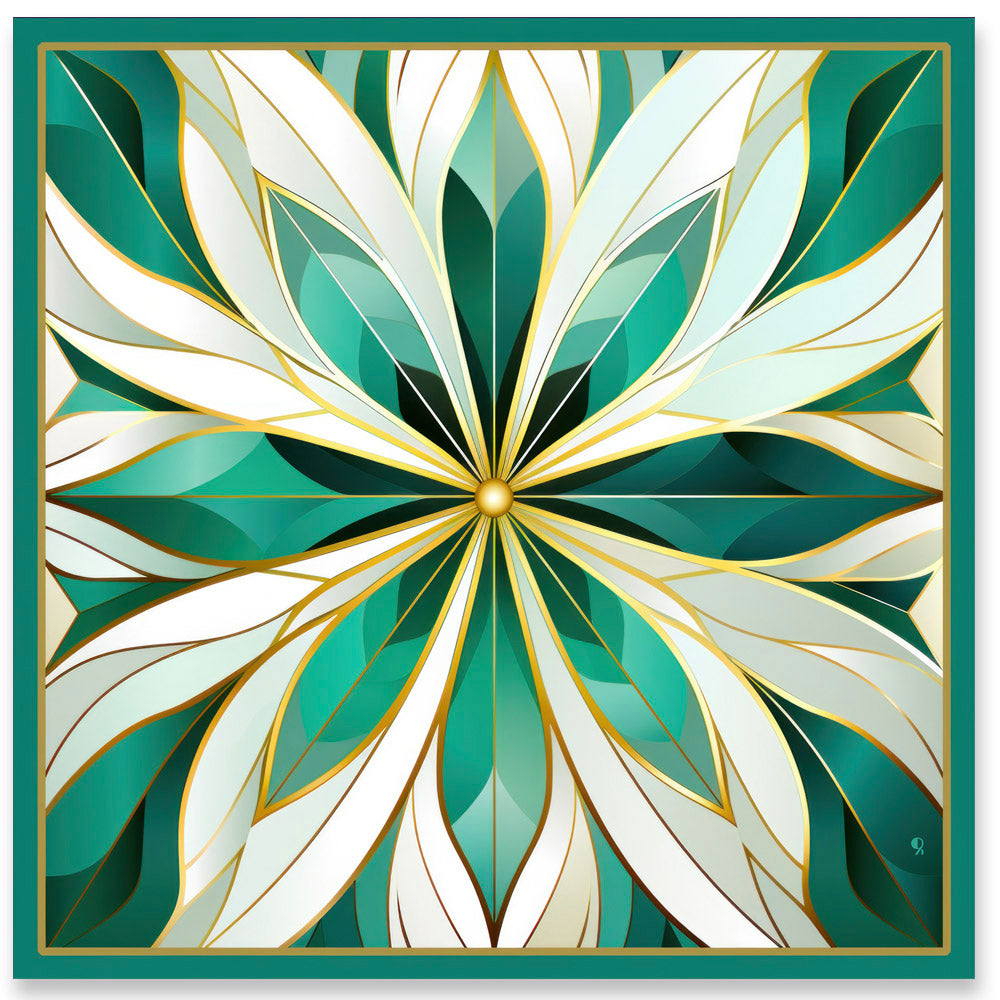 Jewels of Art Deco - Jade - Pure Natural Silk Scarf