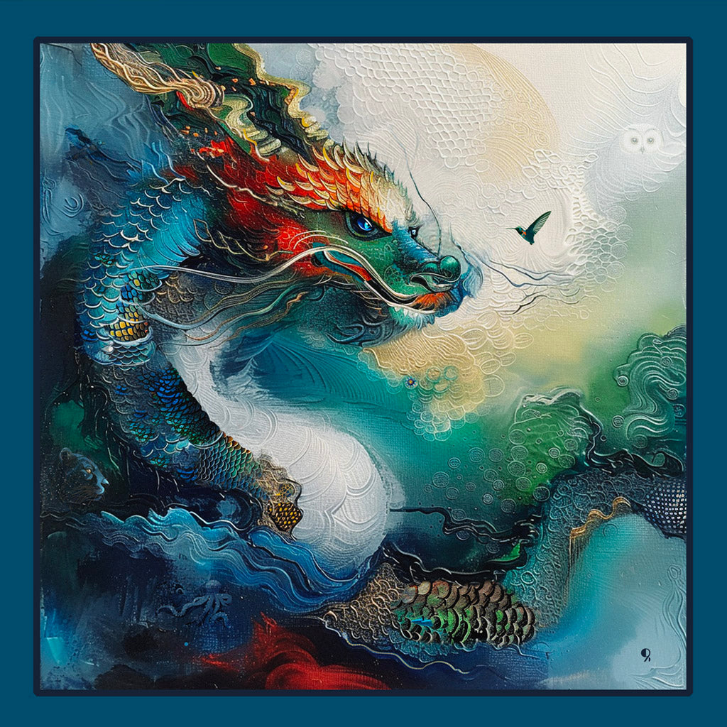 silk scarf, pure silk scarf, power dragon scarf, dragon silk scarf