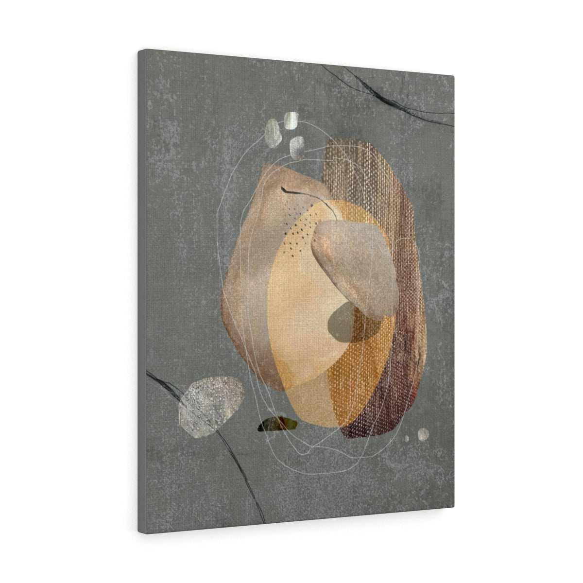 Nine Dimensions Abstract Art - Wabi-Sabi Mixed Media Canvas Print