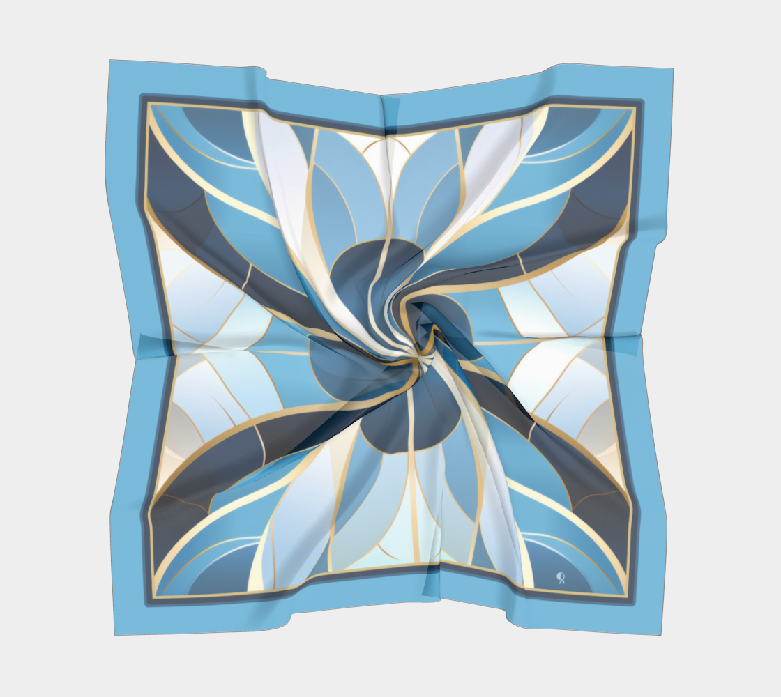 Jewels of Art Deco - Sapphire - Gem | Pure, Natural Silk Scarf
