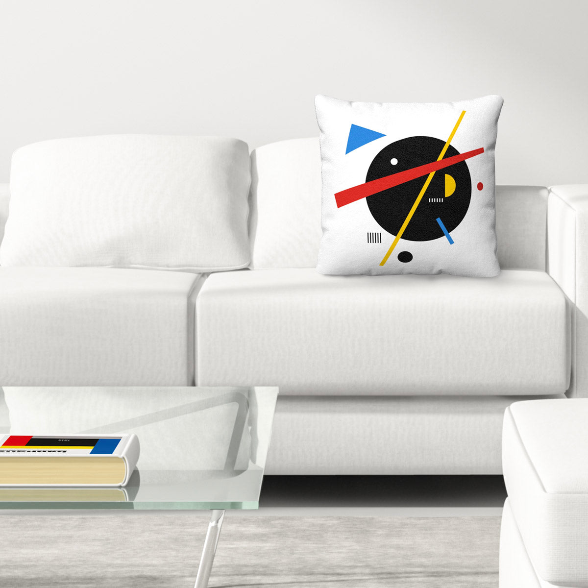 Bauhaus Inspired Suede Square Pillow