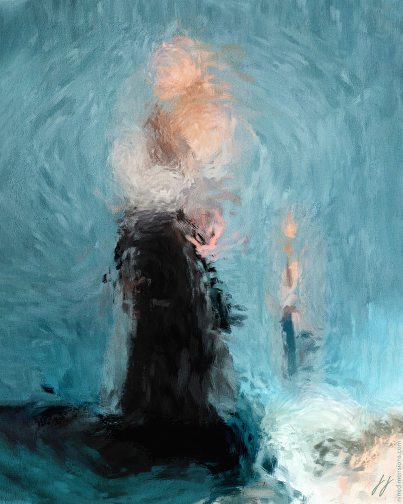 Nine Dimensions Art - Abstract Figurative- Two Of Us