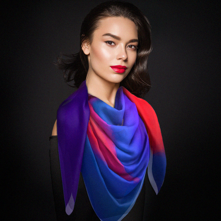 Purple Sunset - Silk Scarf