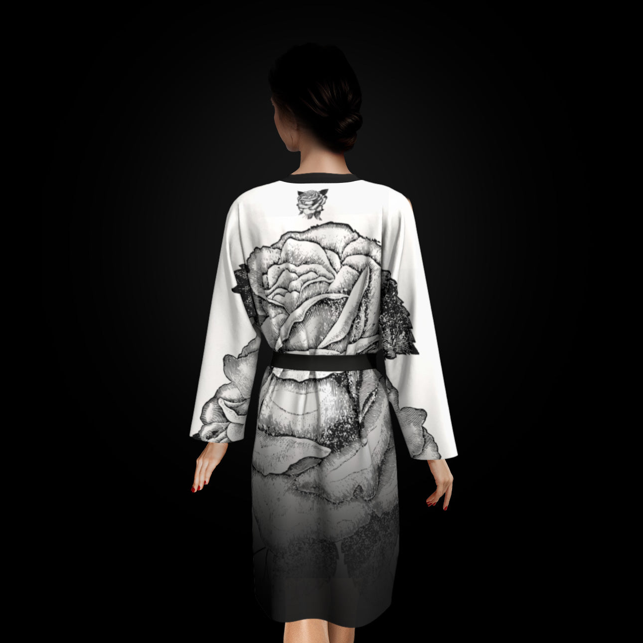 Vintage Rose  Silk Kimono Peignoir