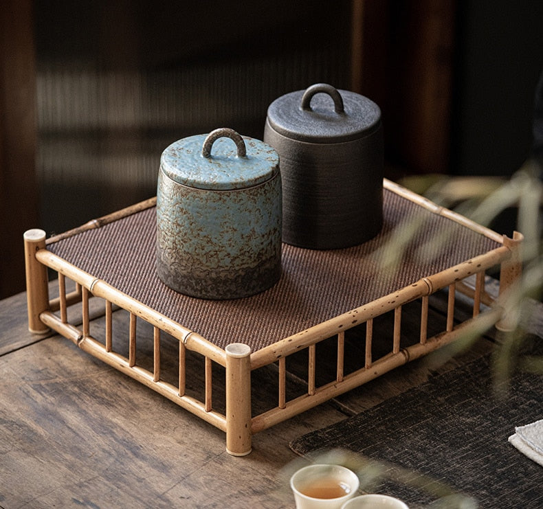 Wabi Sabi Ceramic Sealed Tea Jar Storage Container