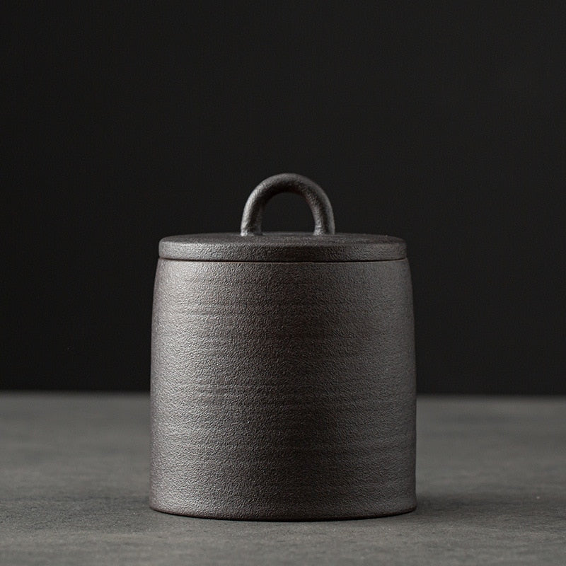 Wabi Sabi Ceramic Sealed Tea Jar Storage Container