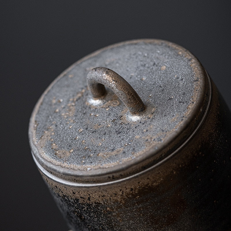 Wabi Sabi Ceramic Sealed Tea Jar Storage Container