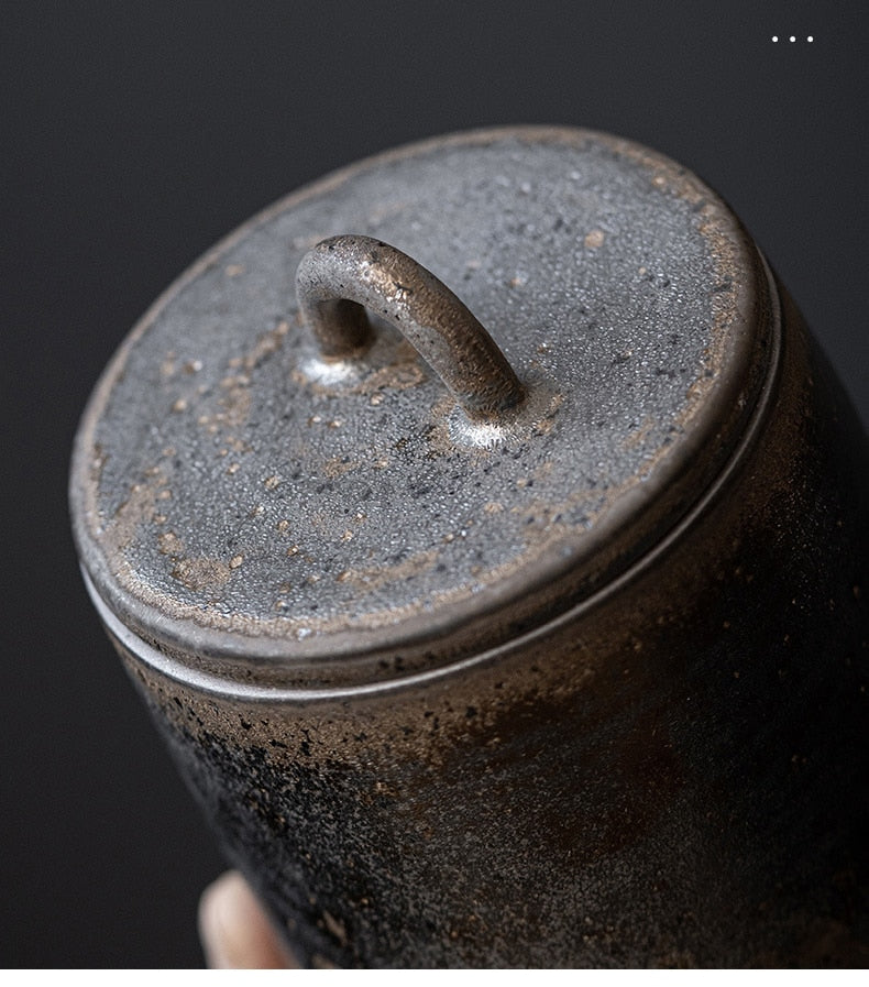 Wabi Sabi Ceramic Sealed Tea Jar Storage Container