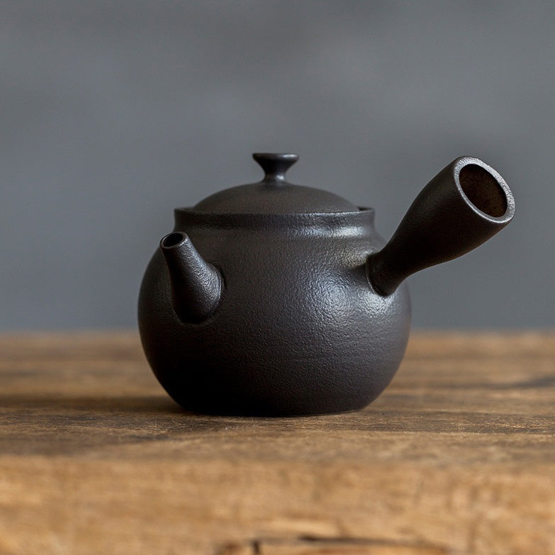 Wabi Sabi Side Handle Japanese Style Iron Glaze Teapot