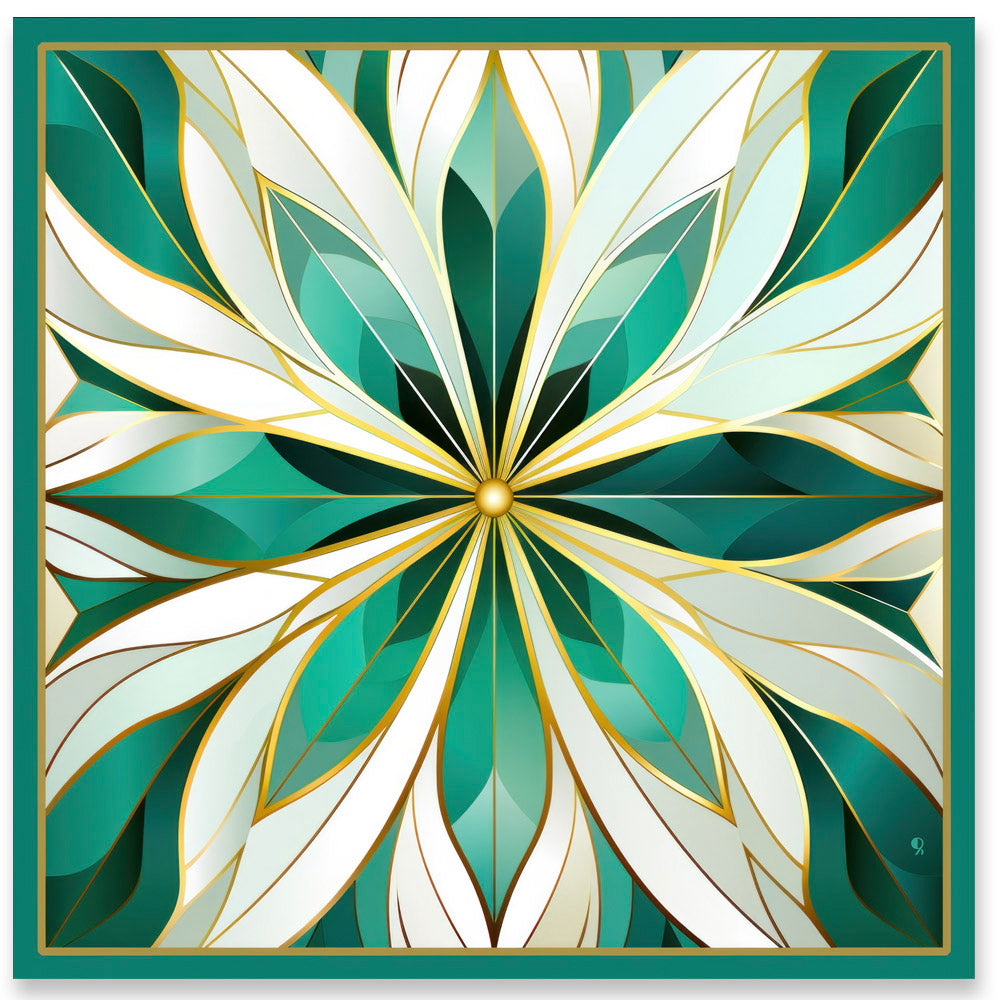 Jewels of Art Deco - Jade - Pure Natural Silk Scarf
