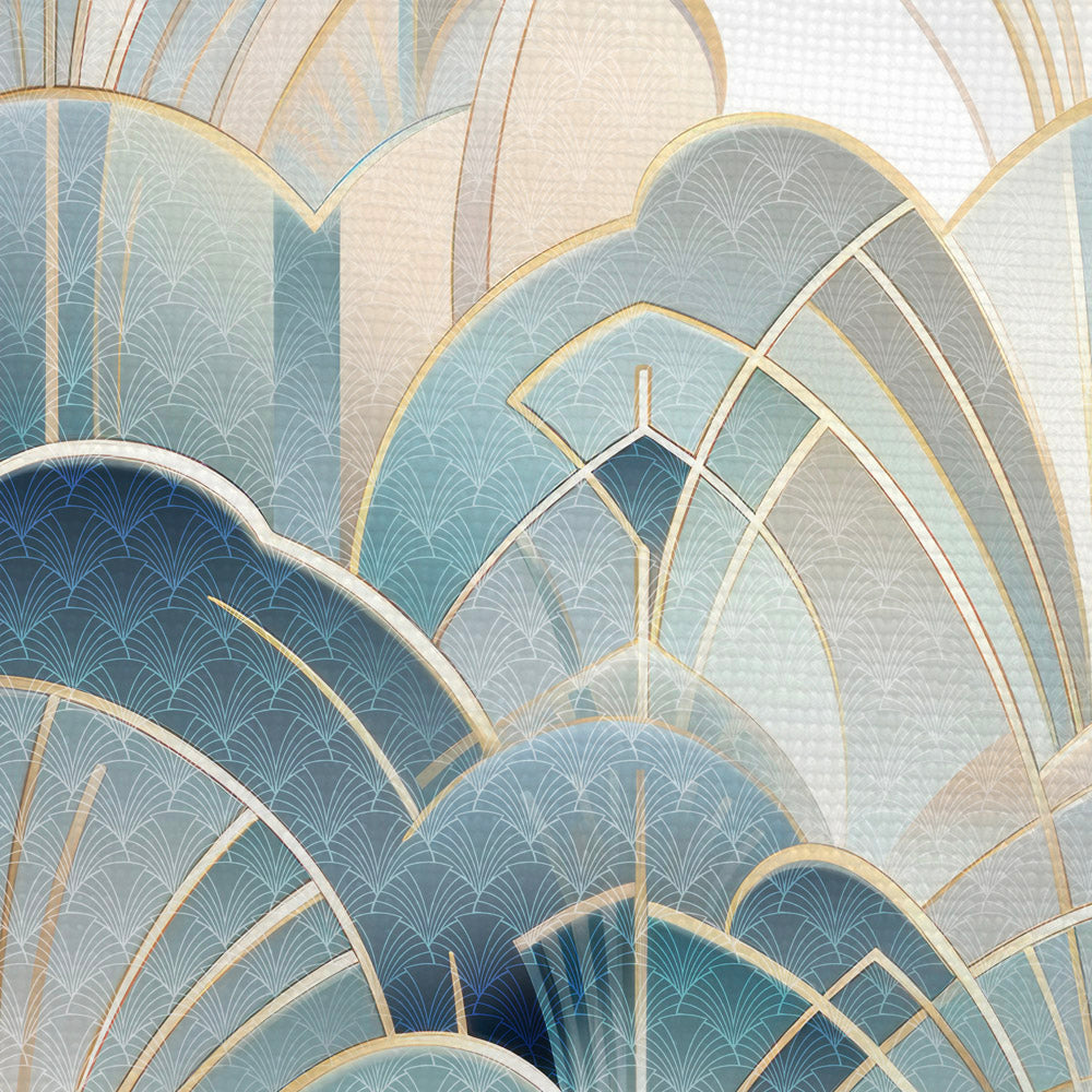 100% Silk Scarf - Original Art  Silk Scarf - Jewel of Art Deco - Moonstone Dome